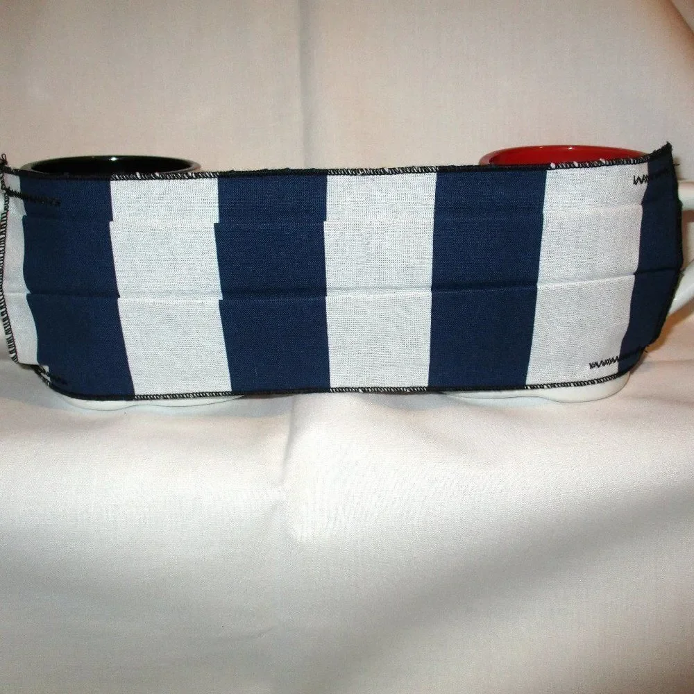 Face Mask Blue and White Stripe